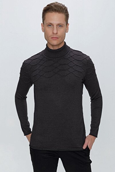 Efor TR 851 Slim Fit Antrasit Klasik Triko