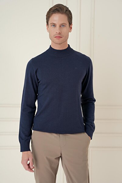 Efor TR 876 Slim Fit Lacivert Klasik Triko