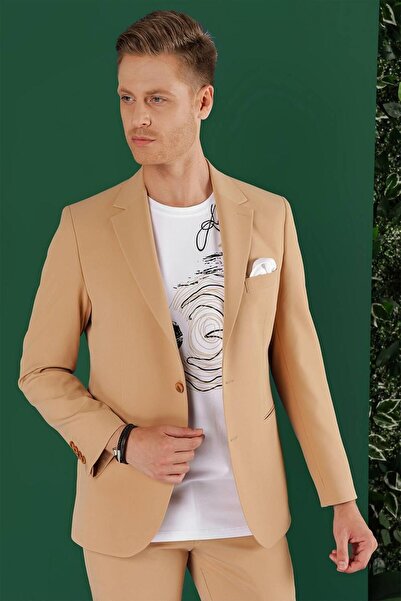 Efor C 645 Slim Fit Camel Spor Ceket