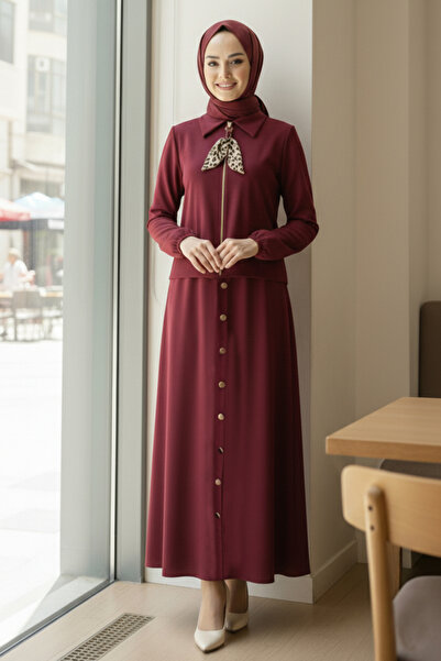 benguen Scarf Hijab Double Set N7173 Burgundy