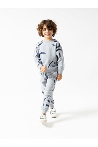 Zekids Σετ αθλητικής φόρμας για αγόρι - Λεπτομέρεια χαμογελαστού προσώπου