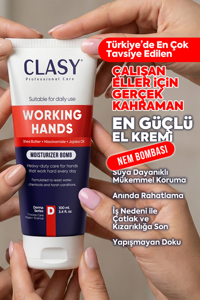 Clasy Care Working Hands Eller İçin Özel Yoğun Nemlendirici El Kremi