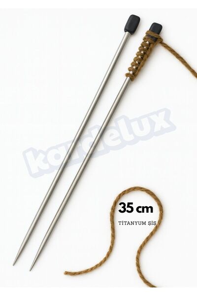 Kardelux Çelik Titanyum Örgü Şişi 35 Cm