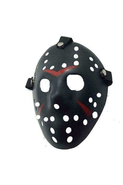 partidolu Halloween Jason Voorhees Hockey Hokey Maskesi Yetişkin Siyah Renk