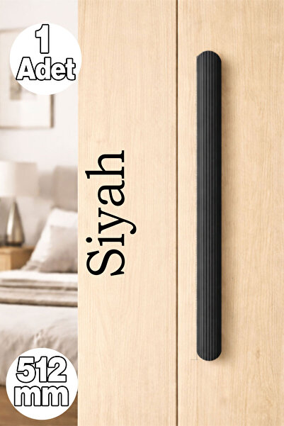Badem10 Vento Striped Matte Black Drawer Handle 512 mm Wardrobe Cabinet Door ...