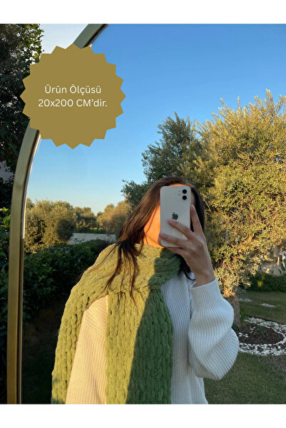 Butik Puffy Yeşil Atkı