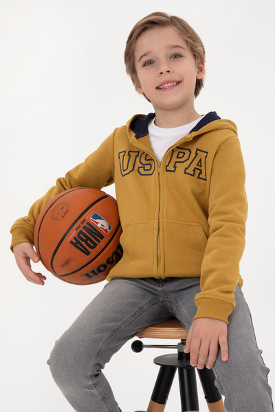 U.S. Polo Assn. В'язаний кардиган гірчичного кольору для хлопчика 50313844-VR151