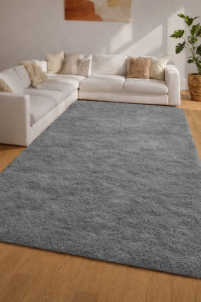 KEVLİNE Yıkanabilir Kaymaz Taban Puffy Peluş Yumuşak Tuşeli Halı