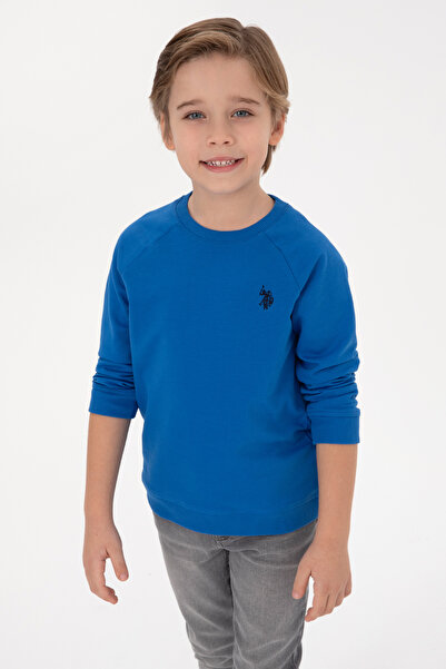 U.S. Polo Assn. Erkek Çocuk Saks Basic Bisiklet Yaka Sweatshirt 50313832-VR032