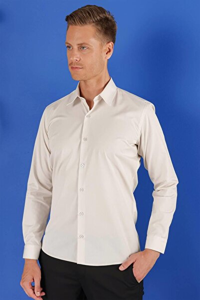 Efor GK 683 Slim Fit Taş Klasik Gömlek