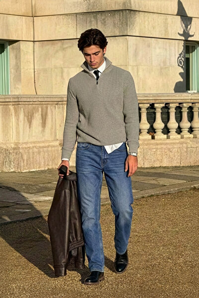 Bluewhite Blugi pentru bărbați, cu croială dreaptă, albastru