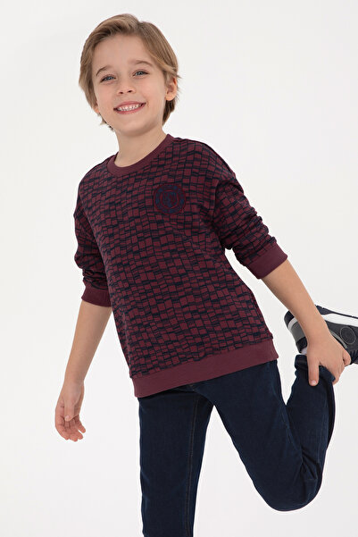 U.S. Polo Assn. Erkek Çocuk Bordo Bisiklet Yaka Sweatshirt 50308599-VR177