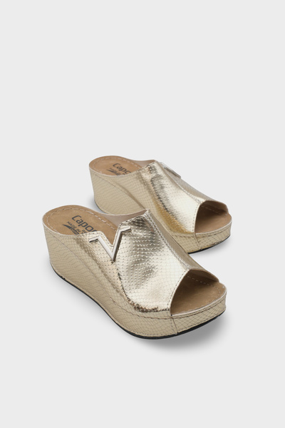 Capone Outfitters Anatomisch weiche, bequeme Mutterhausschuhe mit Keilabsatz