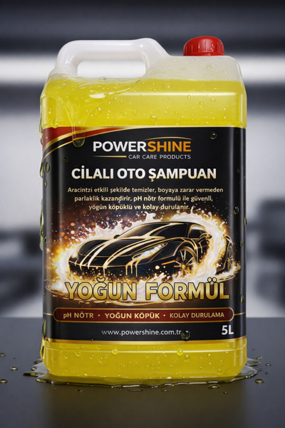 Power Shine Cilalı Oto Şampuan Bol Köpüklü Konsantre 5KG Yoğun Formül - Oto S...