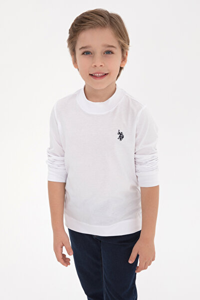 U.S. Polo Assn. Erkek Çocuk Beyaz Basic Bisiklet Yaka Sweatshirt 50314971-VR013
