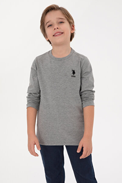 U.S. Polo Assn. Erkek Çocuk Gri Melanj Basic Bisiklet Yaka Sweatshirt 5031400...