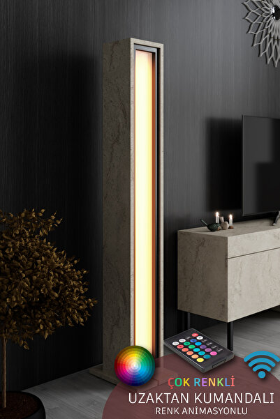 Modatte NOVA LAMBAEDER IŞIKLI METAL ÇERÇEVE MODERN TASARIM TRAVERTEN ABAJUR