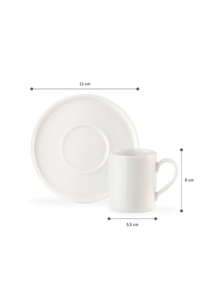 Genel Markalar Dory 6 Kişilik 12 Parça Kahve Fincan Takımı - Beyaz - 110 ml