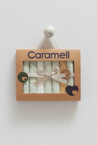 Caramell Bebenova 7'li Bebek Ağız Mendili %100 Pamuk Penye 20x20 Cm