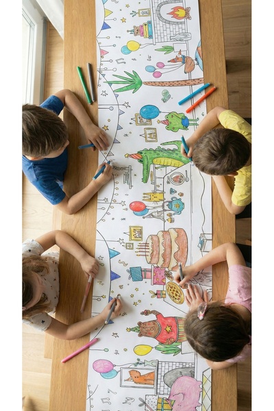 Proll ورق الرسم العملاق لوقت الحفلات - نشاط تعليمي وممتع للأطفال |   3 أمتار