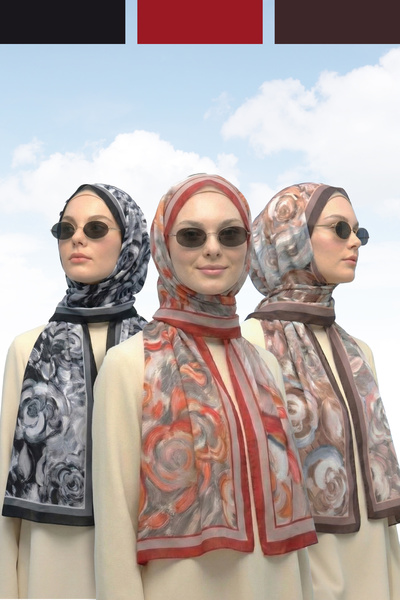 Kamer Scarf Soft Pamuk Desenli Şal Canvas Serisi 3lü Paket