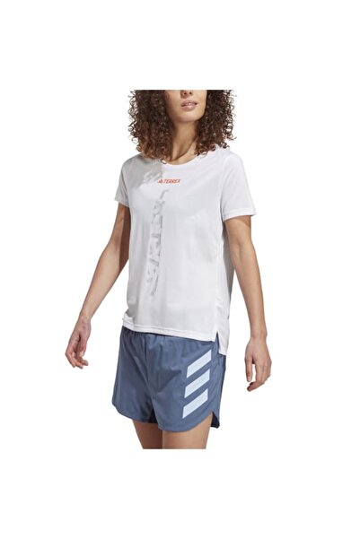 adidas Γυναικείο λευκό μπλουζάκι για τρέξιμο Terrex Agravic Trail (HT9415)