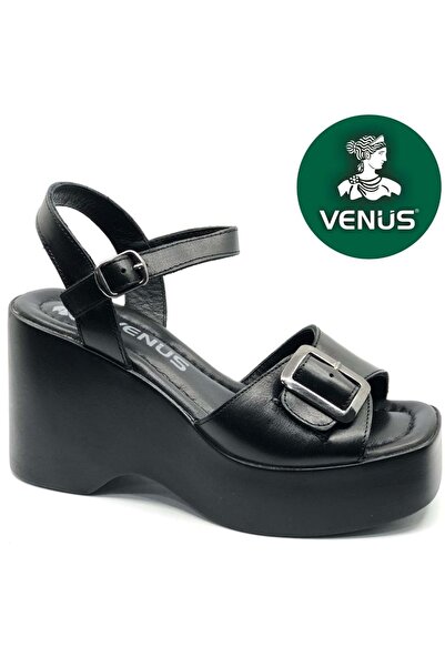 Venüs Villing Genuine Leather Comfort Orthopedic Women's Sandals Black