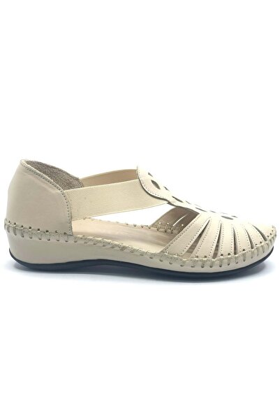 Venüs Galantus Genuine Leather Comfort Orthopedic Women's Sandals Beige