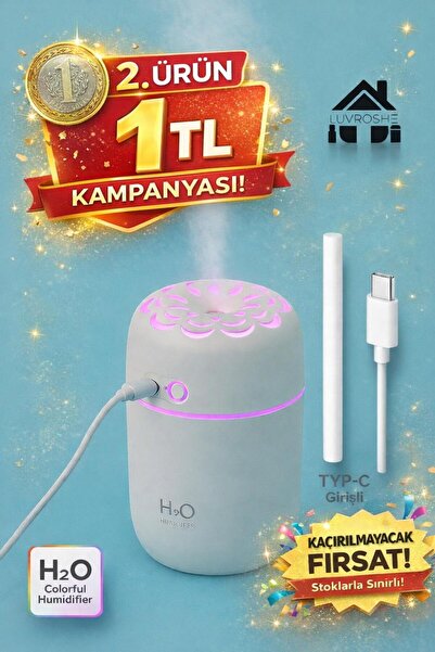 luvroshe H20 +1 FİLİTRELİ KOKU DAGITICI HAVA NEMLENDİRİCİSİ HUMUDİFİER 250 ML