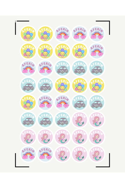 NovaNotlar A4 Size Sticker Set – Teacher, Student Label – Colorful and Fun