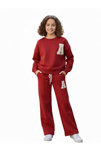 Giyinse طقم رياضي للفتيات من الفريق أ باللون الأحمر