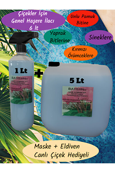 ilkadım 6 Lt Çiçekler için Genel Haşere ilacı (Unlu Pamuk Biti ilacı Sinek Ve...