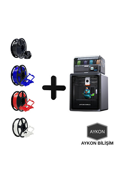 Anycubic Kobra S1 3D Combo yazıcı + 4 Adet Flashforge Filament