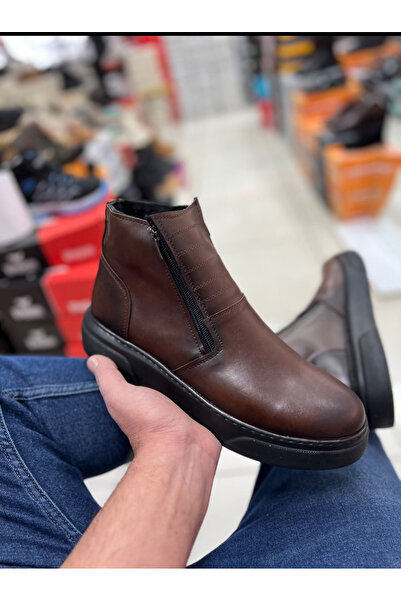 KILIÇ Men's Boots with Double Zipper and Wool Lining Inside