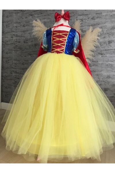 dilaydamla kids Snow White Costume with Tarlatan Cloak and Crown Gift
