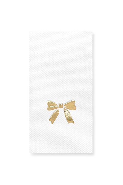 Story مناديل ورقية بيضاء اللون مقاس 40 × 40 سم، مزينة بشريط منقوش على شكل فيو...