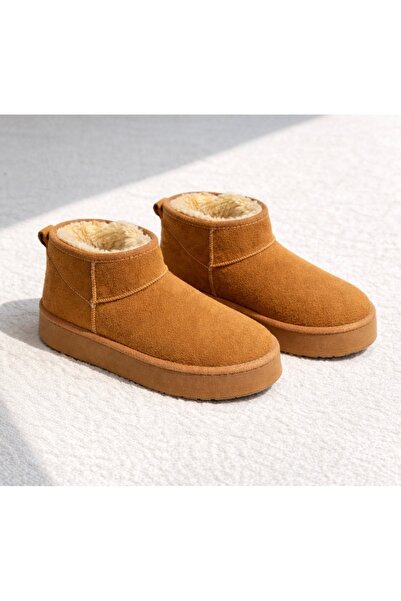MAG Kadın Cool Kalın Taban Kürklü Süet Bot & Bootie