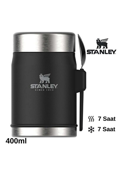 Stanley Classic Legendary Kaşıklı Yemek Termosu 0.4L Termos Kamp Matara SİYAH