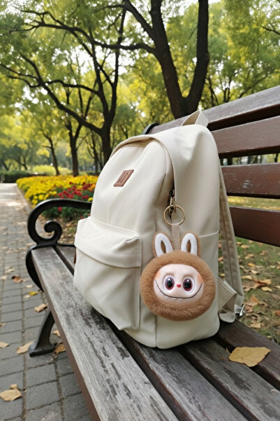 AYDINER TEKSTİL Labubu Furry Soft Charm Keychain Mascot Colorful