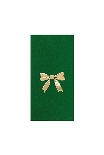 Story مناديل ورقية خضراء اللون مقاس 33×33 سم مع نمط شريط ذهبي اللون مكونة من ...