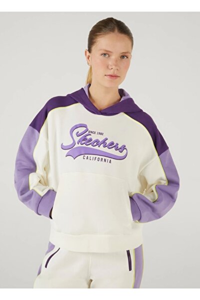 SKECHERS W LW Флісова кофта з капюшоном S242096 Kadın Kapüşonlu Sweatshirt MOR