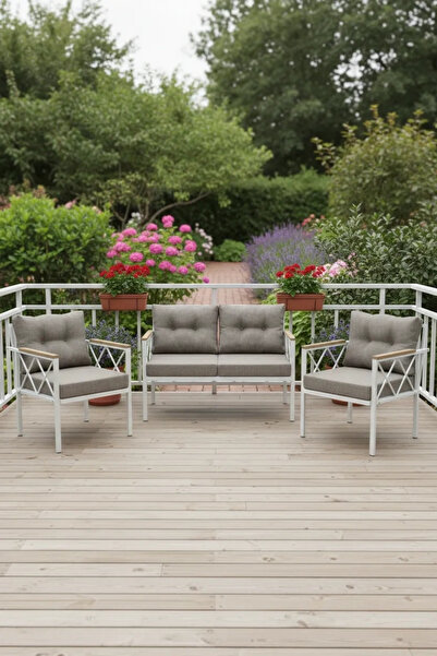 adımshops 2+1+1 Beyaz profil Balkon-bahçe-kafe- Çay Seti-koltuk Takımı-oturma...