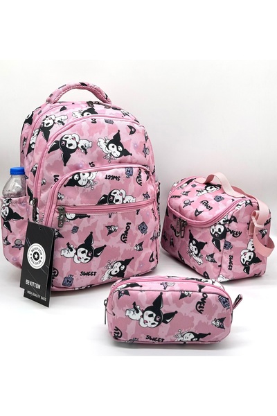 ÇantaExpress Geantă de școală primară cu model cu caracter de pulbere Set de ...