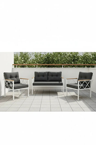 adımshops 2+1+1 Beyaz profil Balkon-bahçe-kafe- Çay Seti-koltuk Takımı-oturma...