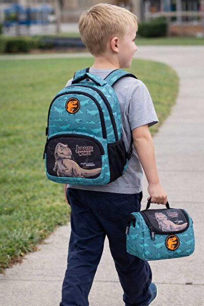 OBM حقيبة مدرسية وحقيبة غداء بنمط الديناصورات من عالم الجوراسي، مجموعة حقائب ...