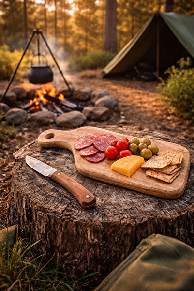 Bidolu تقطيع طبيعي من خشب الساج / لوحة عرض صغيرة