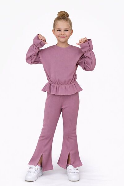 RAPAPA Costum pentru fete cu detaliu de jos și de sus 0510-violet