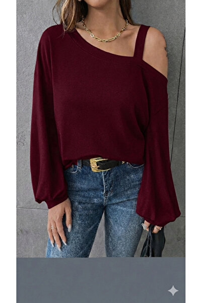 StilVibe Μπλουζάκι STL Solid Cold Shoulder, Άνετο μακρυμάνικο μπλουζάκι για τ...