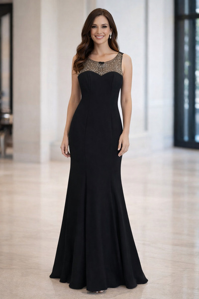 Saygın Kadın Taşlı Balık Abiye