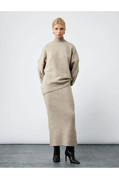 Koton Γυναικεία φούστα με ελαστική μέση μακριά μολύβι 6WAK70001HT